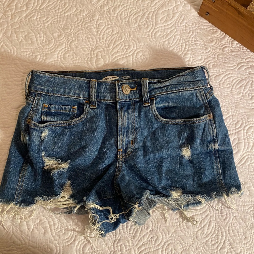 Distressed Jean shorts